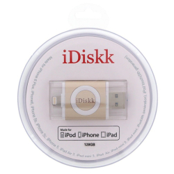 iDiskk ID128G Flash disk 128 GB 2v1 IDISKK pro Apple iPhone/MacBook a další - Lightning/USB – Gold