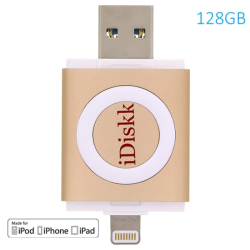 iDiskk ID128G Flash disk 128 GB 2v1 IDISKK pro Apple iPhone/MacBook a další - Lightning/USB – Gold