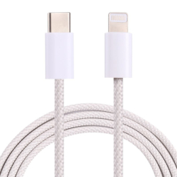 Apple Opletený datový a nabíjecí kabel PD 20W USB-C/Lightning pro iPhone/iPad/iPod/AirPods 1 m bílý